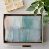 Strand Aqua Green Ocean Cream Zand Bruiloft Tissuepapier (Geschenk)