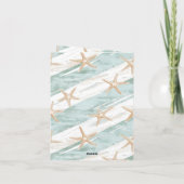 Strand Aqua Mint Starfish Stripes Dank u Kaart (Achterkant)