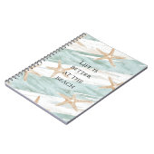 Strand Aqua Mint Starfish Stripes Notitieboek (Linkerzijde)