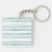 Strand Aqua Mint Starfish Stripes Sleutelhanger (Achterkant)