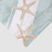 Strand Aqua Mint Starfish Stripes Verjaardag Tissuepapier (Detail)
