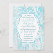 Strand Aqua Oude Schuur Hout Swirl Bruiloft Kaart (Voorkant)