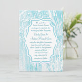 Strand  Aqua Oude Schuur Hout Swirl Bruiloft Kaart (Staand voorkant)