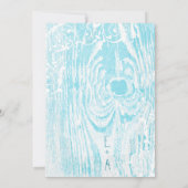 Strand  Aqua Oude Schuur Hout Swirl Bruiloft Kaart (Achterkant)