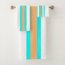 Strand Aqua Perzik Oranje Wit Gestreept