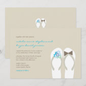 Strand Aqua Teenslippers Bestemming Bruiloft Uitno Kaart (Voorkant / Achterkant)