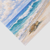 Strand Aquarel met Zeeschildpad Tissuepapier (Detail)