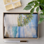 Strand Aquarel met Zeeschildpad Tissuepapier (Geschenk)