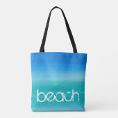 Strand Aquarel Oceaan Blauw Groen Tote Bag (Achterkant)