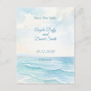 Strand Aquarel Save the Date Briefkaart