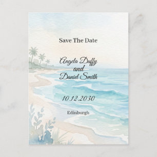 Strand Aquarel Save the Date Briefkaart