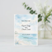 Strand Aquarel Save the Date Briefkaart (Staand voorkant)