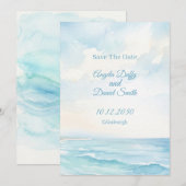 Strand Aquarel Save the Date Kaart (Voorkant / Achterkant)