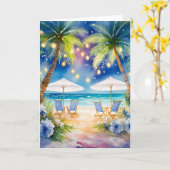 Strand Aquarel Zomer Kaart (Gele Bloem)