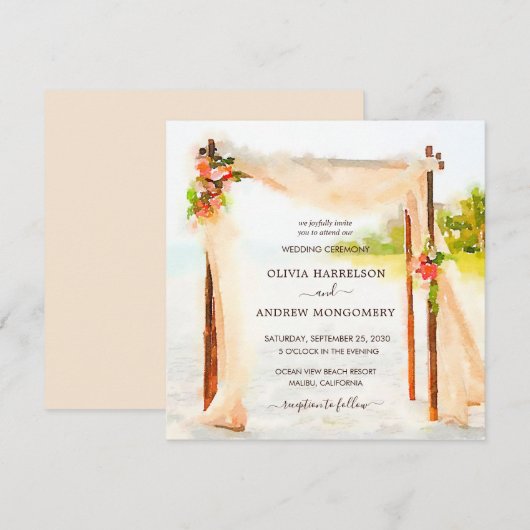 Strand Arbor Aquarel Kaart (Voorkant / Achterkant)