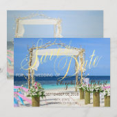 Strand Arbor Bloemen Bruiloft  Bewaar de Datum Save The Date (Voorkant / Achterkant)