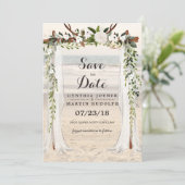 Strand Arbor Huwelijk Save the Date Uitnodiging (Staand voorkant)