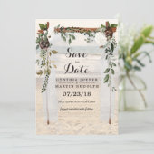 Strand Arbor Huwelijk Save the Date Uitnodiging (Staand voorkant)