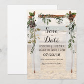 Strand Arbor Huwelijk Save the Date Uitnodiging (Voorkant / Achterkant)