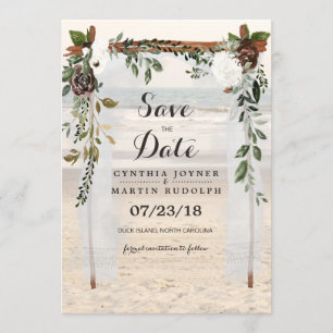 Strand Arbor Huwelijk Save the Date Uitnodiging