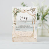 Strand Arbor Huwelijks RSVP Kaartje (Staand voorkant)