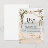 Strand Arbor Huwelijks RSVP Kaartje (Voorkant / Achterkant)