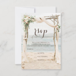Strand Arbor Huwelijks RSVP Kaartje