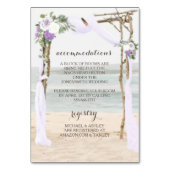 Strand Arbor Lavendel Bruiloft Details Kaart (Voorkant)