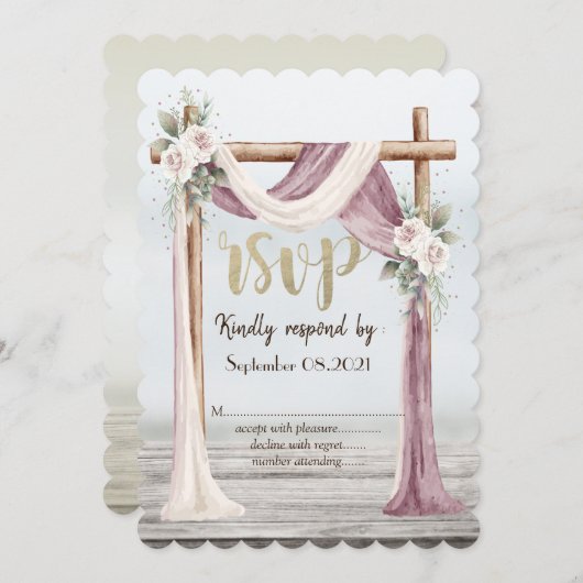 Strand Arbor RSVP Kaart (Voorkant / Achterkant)