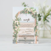 Strand Arbor Sunset RSVP Trouwkaart (Staand voorkant)