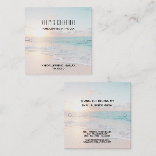 Strand Armband Display Sieraden Houder Vierkante Visitekaartje (Voorkant / Achterkant)