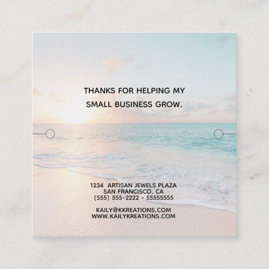 Strand Armband Display Sieraden Houder Vierkante Visitekaartje (Achterkant)