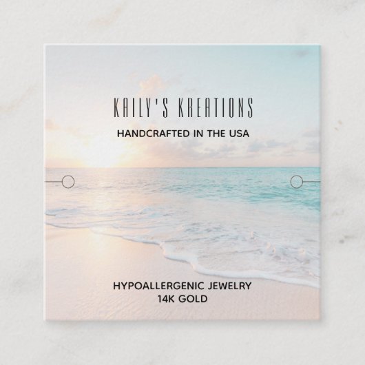 Strand Armband Display Sieraden Houder Vierkante Visitekaartje (Voorkant)