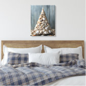 Strand Art Zeeschelpen Kustkerstboom Decor Canvas Afdruk (Insitu (Slaapkamer))