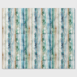 Strand, artistiek abstracte inktstrepen cadeaupapier