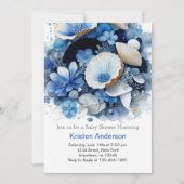 Strand Avontuur Zee Schelp Jongen Baby Shower Kaart (Voorkant)