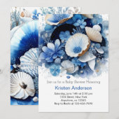 Strand Avontuur Zee Schelp Jongen Baby Shower Kaart (Voorkant / Achterkant)