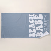 Strand Babe Dusty Blue Cool Bachelorette Party Strandlaken (Voorkant)