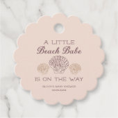 Strand Babe Meisje Baby shower Gepersonaliseerd Bedankjes Labels (Voorkant)