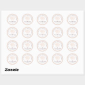 Strand Babe Meisje Baby shower Gepersonaliseerd Ronde Sticker (Vel)