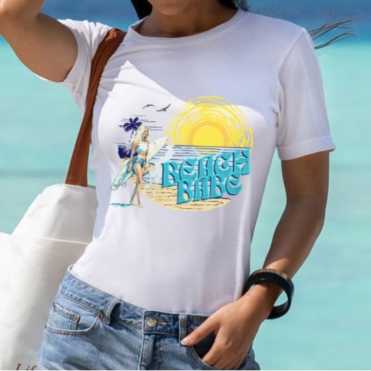 Strand Babe Retro Zomervakantie T-shirt