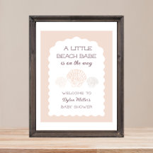 Strand Babe Seashell Meisje Baby shower Welkom