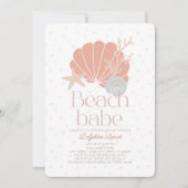 Strand Babe Seashell Roze Meisje Baby shower Kaart (Voorkant)
