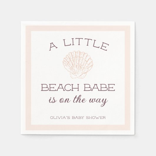 Strand Babe Seashell Zomer Meisje Baby shower Servet (Voorkant)