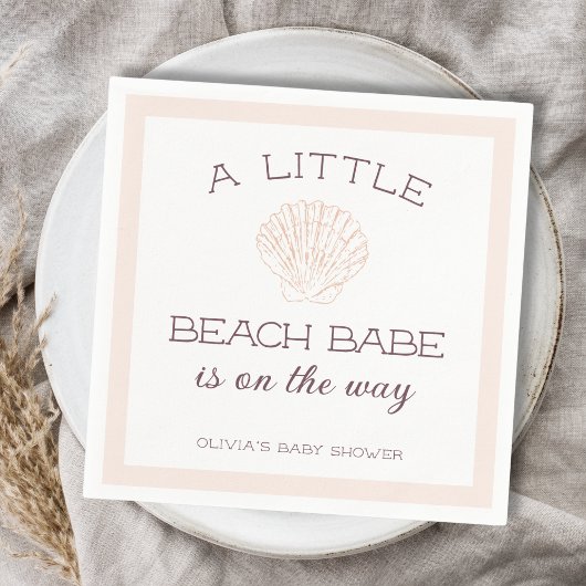 Strand Babe Seashell Zomer Meisje Baby shower Servet