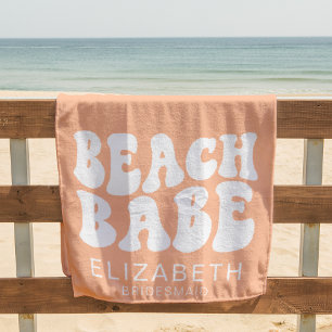 Strand Babe Trendy Peach Cool Bachelorette Party Strandlaken
