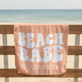 Strand Babe Trendy Peach Cool Bachelorette Party Strandlaken