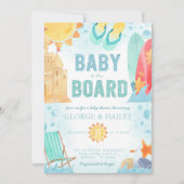 Strand Baby aan boord Baby shower Uitnodiging (Voorkant)