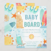 Strand Baby aan boord Baby shower Uitnodiging (Voorkant / Achterkant)