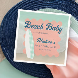 Strand Baby aan boord Gingham Surfboard Baby showe Servet